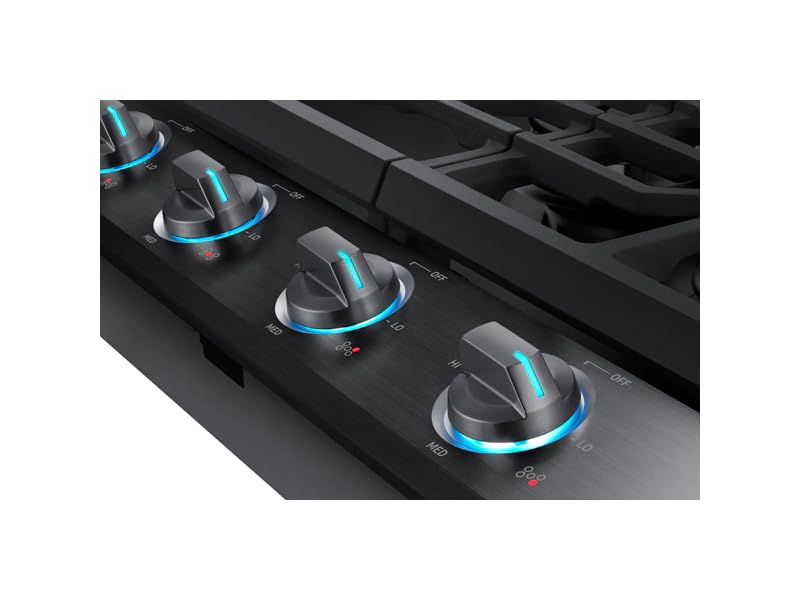 Samsung Smart Gas Cooktop with Illuminated Knobs
