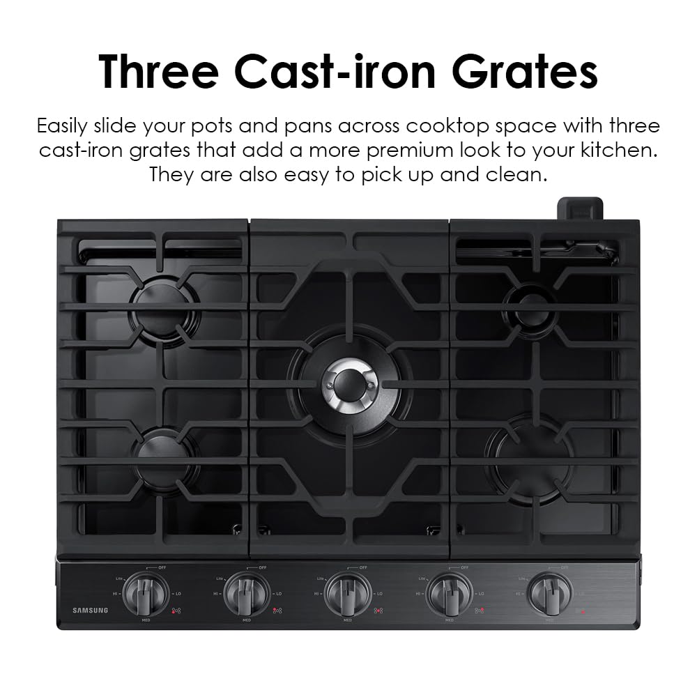 Samsung Smart Gas Cooktop with Illuminated Knobs