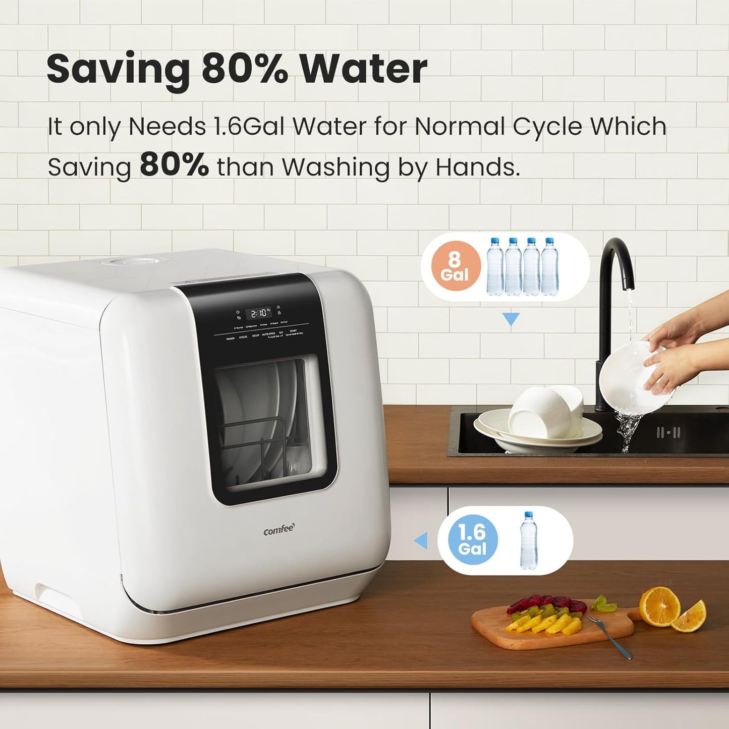 Portable Dishwasher | No Installation | 6L Water Tank