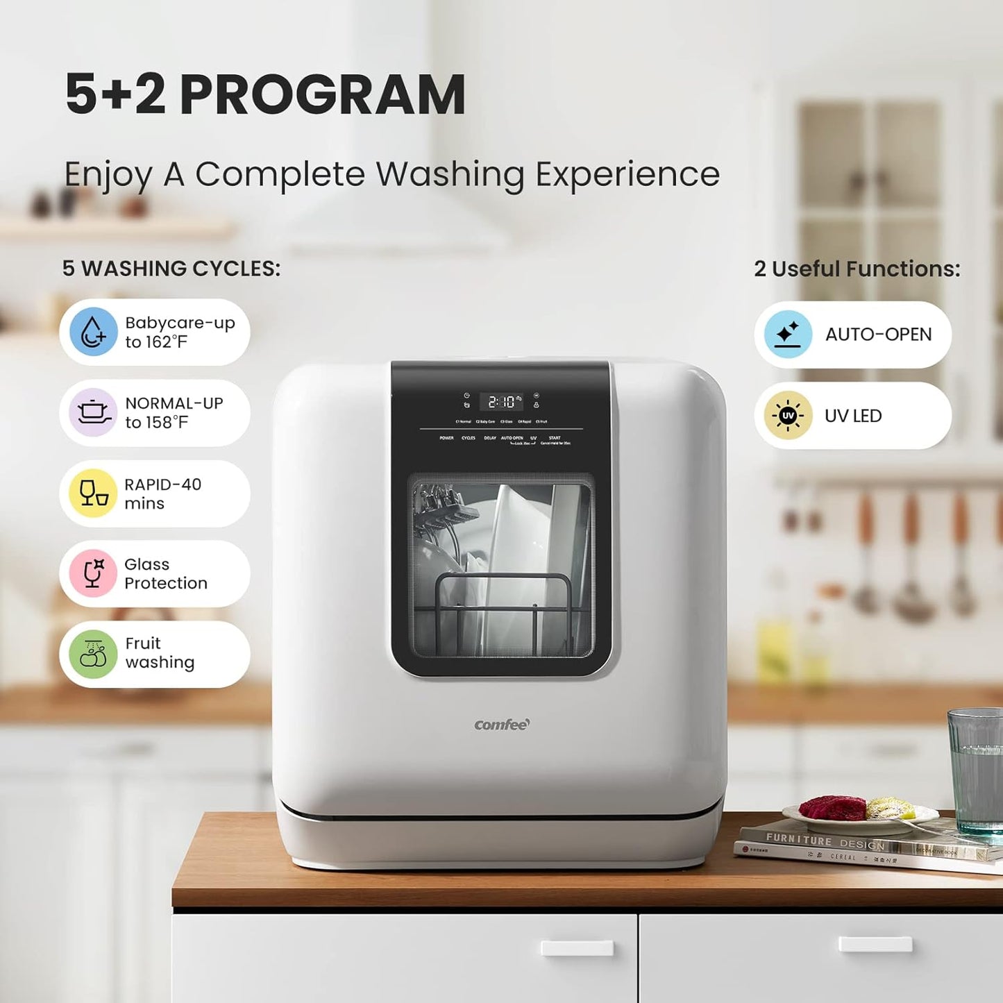 Portable Dishwasher | No Installation | 6L Water Tank