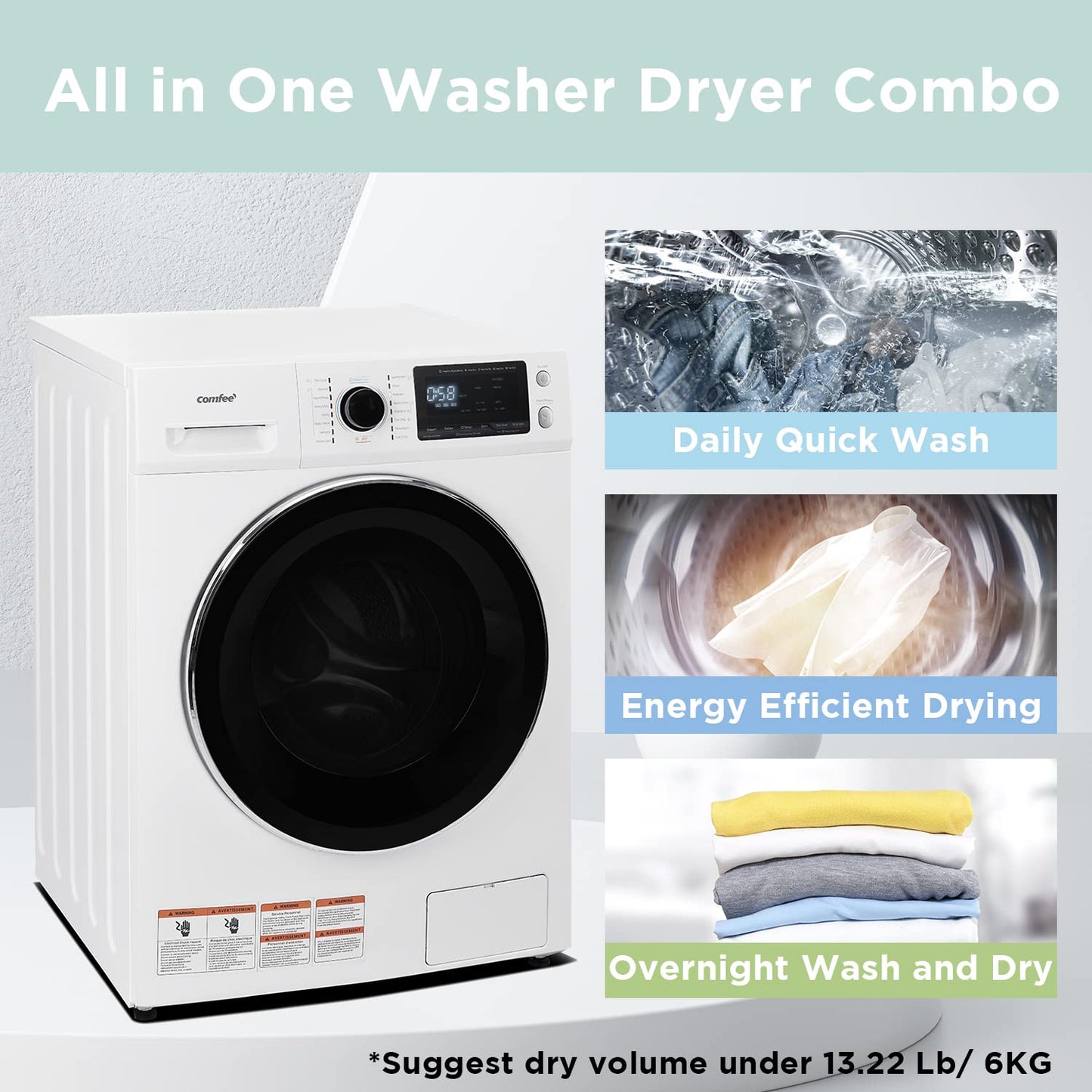 24" Ventless Washer Dryer Combo | 2.7 Cu. Ft. | Steam Care